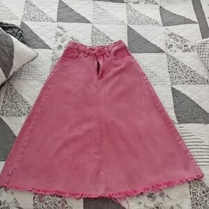 Girls Very Soft Pink Denim Skirt 🩷